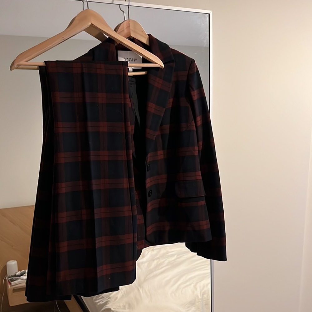 DEREK LAM 10 CROSBY plaid women’s suit